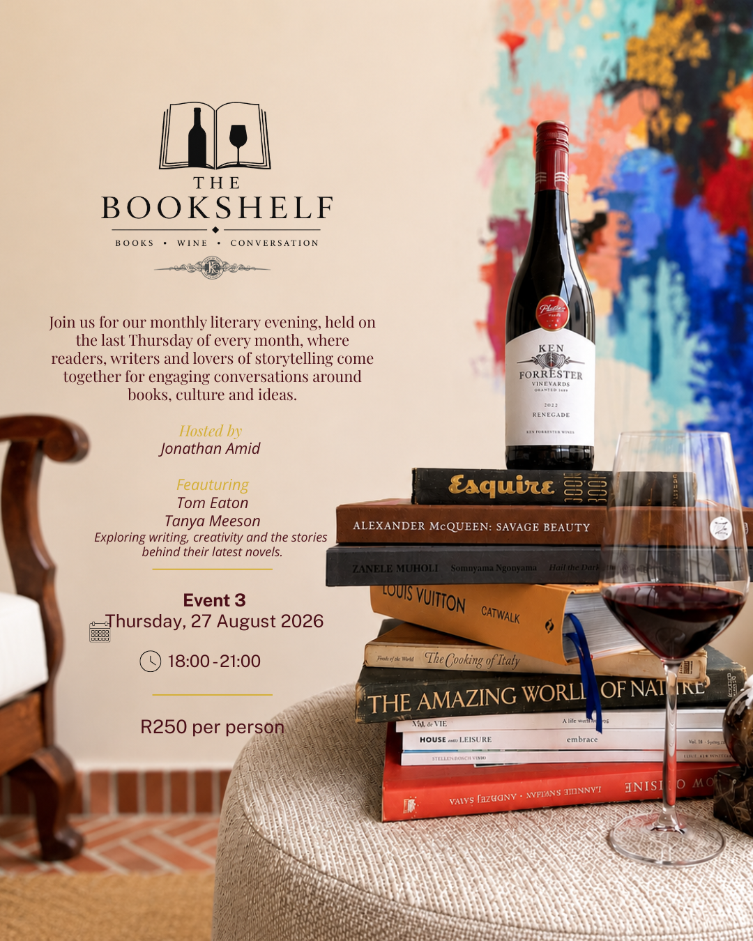 The Bookshelf - 27 August 2026 @Ken Forrester